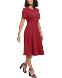 London Times - Petites Office Knee Fit & Flare Dress - Lyst