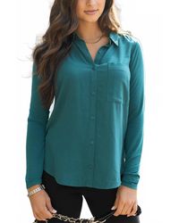 Grace and Lace - Stretch Fit Button Up Top - Lyst
