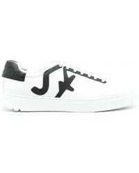 Ferragamo - Leather Lace Up Trainers Sneakers - Lyst