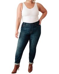 Judy Blue - High Rise Pull On Double Cuff Slim Jeans - Lyst