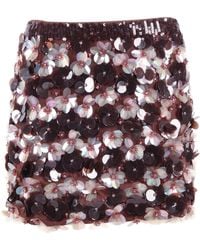 P.A.R.O.S.H. - Iridescent Sequin Embellished Mini Skirt - Lyst
