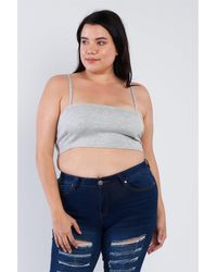 TRUEDAMES - Plus Size Open Stripe Back Cami Strap Athletic Lounge Bra - Lyst