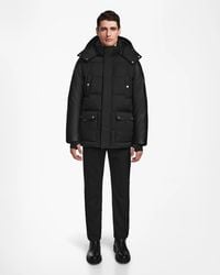 Rudsak - Ricky Quilted Down Parka With Hood With Recycled Leather Sleeves - Lyst