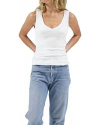 LNA - V-Neck Slim Ribbed Tank Top - Lyst