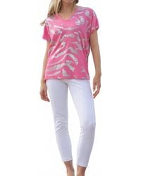 Marble - V-Neck Foil Print Top - Lyst