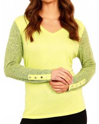 French Kyss - V-Neck With Snap Sleeve Top - Lyst