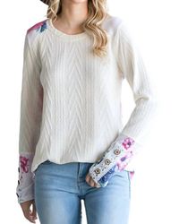 7Th Ray - Cable Knit Button Long Sleeve Top - Lyst