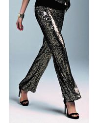 FRANK LYMAN - Sequin Wide Leg Pants - Lyst