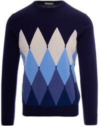 Ballantyne - Diamond Knit Sweater - Lyst