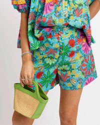 Karlie - Button Detail Tropical Shorts - Lyst