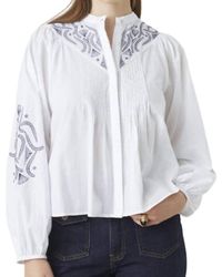 Suncoo - Livio Embroidered Cotton Voile Blouse - Lyst