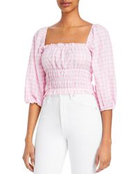 Charlie Holiday - Boheme Off The Shoulder Checkered Peasant Top - Lyst