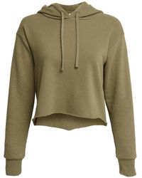 Next Level - Laguna Sueded Raw Edge Crop Hoodie - Lyst