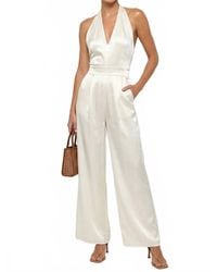 Naked Zebra - Satin Halter Jumpsuit - Lyst