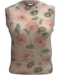 Sandro - Sandro Knitted Floral-Print Vest Sweater - Lyst