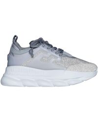 Versace - New Chain Reaction Reflective Silver Crystal Rhinestone Sneaker - Lyst