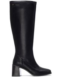 Xti - Block Heel Stretchy Tall Boots By - Lyst