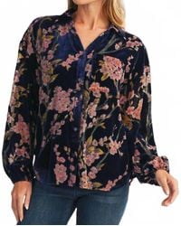 Jodifil - Floral Velvet Button Down Shirt - Lyst