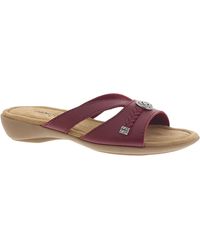 Minnetonka - Siesta Leather Slip On Slide Sandals - Lyst