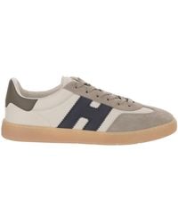 Hogan - Low-Top Leather Sneakers With Suede Inserts And Memory Foam Insole - Lyst