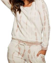 Chaser Brand - Linen French Terry Long Sleeve Raw Edge Raglan Pullover - Lyst