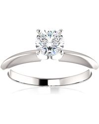 Pompeii3 - 1/2 Ct Lab Grown Diamond Solitaire Engagement Ring 14k Rose Or Yellow Gold - Lyst