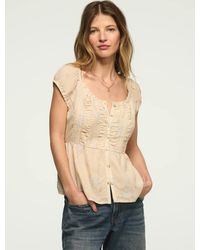 Lucky Brand - Ruched Button Through Top - Lyst