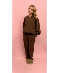 Things Between - Bubble Hem Sweatshirt And Barrel Sweatpant Set - Lyst
