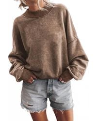 Lovesoft - Solid Color Drop Shoulder Pullover Sweatshirt - Lyst
