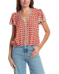 Max Studio - Flutter Sleeve Bubble Hem Blouse - Lyst