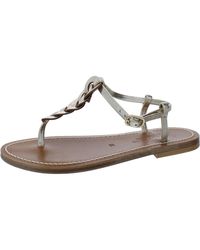 K. Jacques - Leather Ankle Strap Slingback Sandals - Lyst