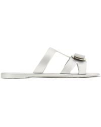 Ferragamo - Metallic Rubber Vara Bow Sandal - Lyst