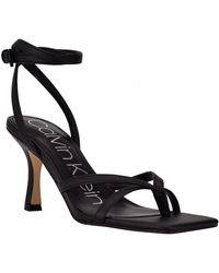 Calvin Klein - Montel Faux Leather Square Toe Heels - Lyst