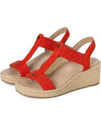 Vionic - Calera Sandals Cherry Tomato Nubuck Wedge Espadrille Zogg2207 - Lyst