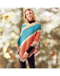 TRUEDAMES - Colorful Vertical Stripe Patterned Poncho - Lyst