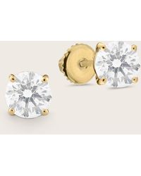 Pajure - 2 Ct 18K Lab Grown Diamond Solitaire Stud Earrings - Lyst