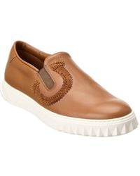 Ferragamo - Ferragamo Lexus Leather Slip-On Sneaker - Lyst