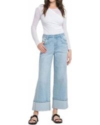 VERVET BY FLYING MONKEY - Super High Rise Cuff Baggy Wide Leg Jeans - Lyst