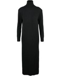 Alpha Studio - Long Knit Dress With High Neck And Fluid Silhouette - Lyst