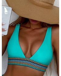 Shewin - V-Neck Bikini Top - Lyst