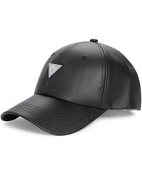 Guess Factory - Faux-leather Logo Emblem Baseball Hat - Lyst