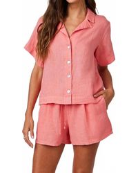 Bella Dahl - Short Sleeve Flowy Button Down Shirt - Lyst