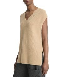 Vince - Ribbed V-Neck Wool & Cashmere-Blend Vest - Lyst