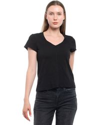 Wilt - Slim Deep V-Neck Rib Back Tee - Lyst