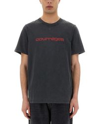 Courreges - Logo Print T-Shirt With Vintage Aesthetic - Lyst