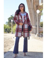 TRUEDAMES - Double Take Full Size Plaid Button Up Lapel Collar Coat - Lyst