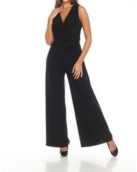 Joseph Ribkoff - Ruched Belted Sleeveless Wide Leg Jumpsuit - Lyst