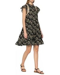 Sea - Elizabeth Print Mini Flutter Sleeve Dress - Lyst