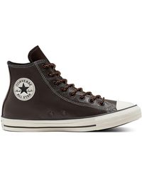 Converse Chuck Taylor All Star Lined Leather in White | Lyst