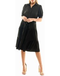 Nicole Miller - Katy Silk Midi Shirt Dress - Lyst
